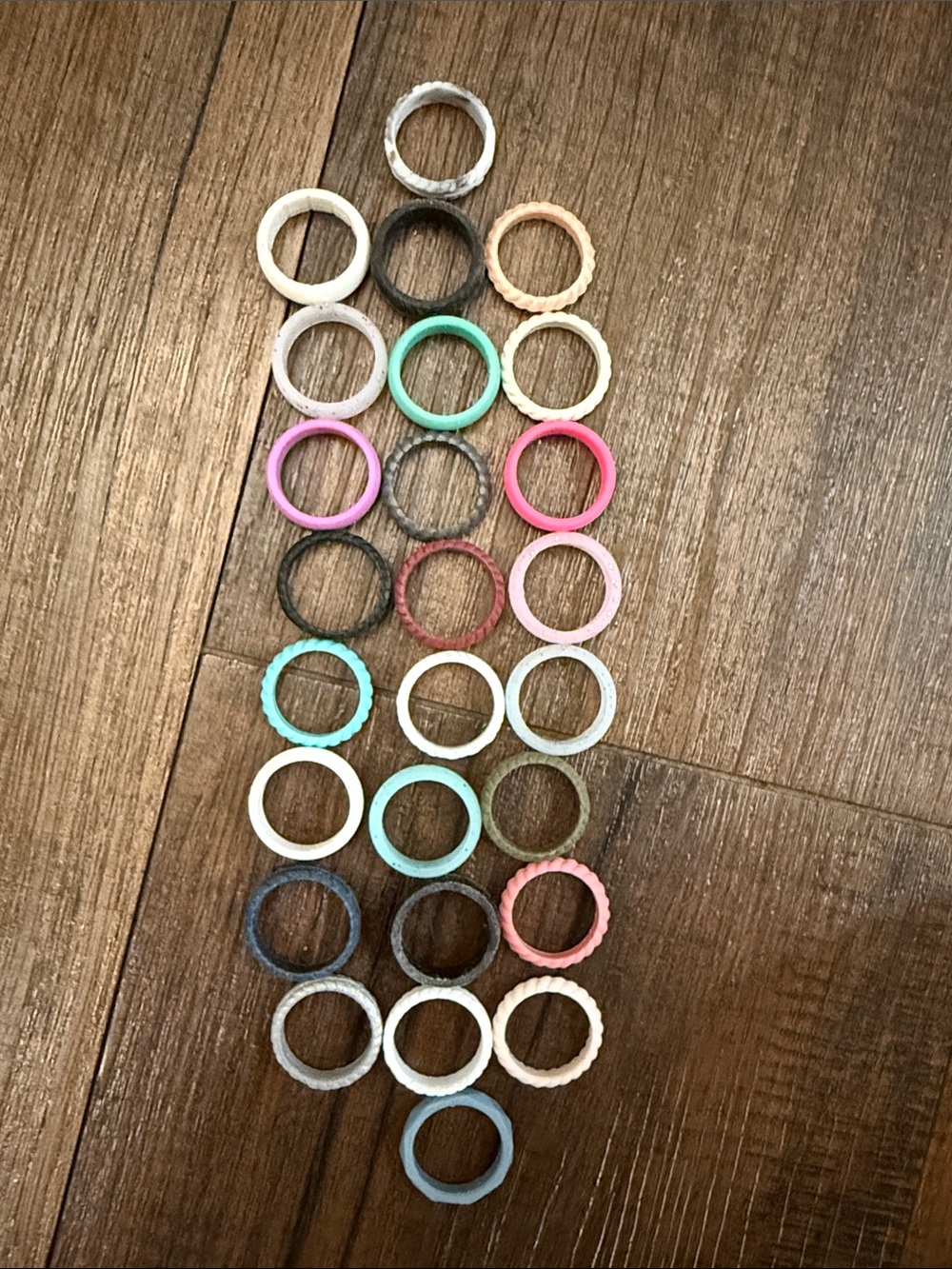 Assorted Color Silicone Rings - Multi Color Stackable Set. Size small. 26 rings